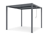 TOUGHOUT Manual Louvre Roof Aluminium Pergola 3m x 3m - Charcoal Grey